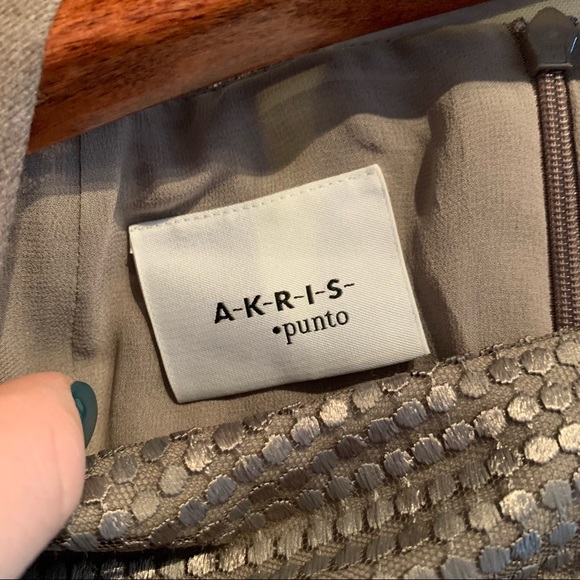 Akris Punto Grey Silver Belted Midi Dress - 10 - Picture 6 of 9